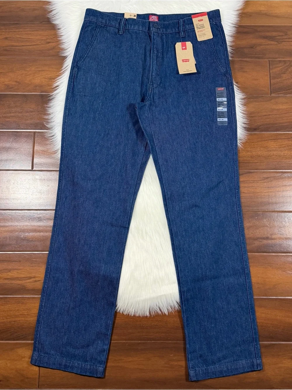 Levi's Men's Size 34 X 34 Half Past Rinse XX Chino Relaxed Straight Denim Jeans